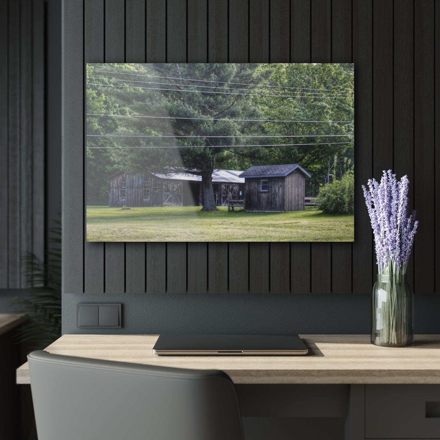 U R There Photography Leonard Road Roadside Greys Rustic Farmhouse Acrylic Wall Print