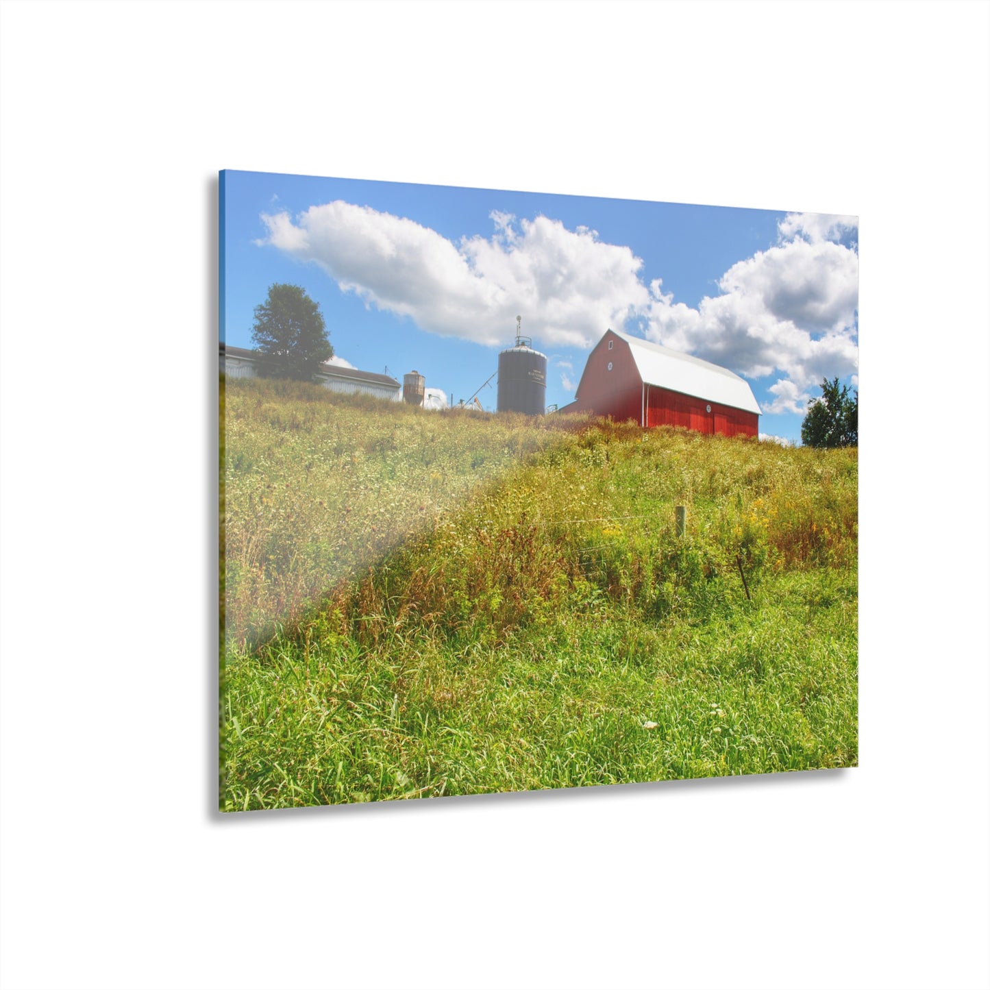 U R There Photography South Henderson Road Hilltop Red II Rustic Farmhouse Acrylic Wall Print