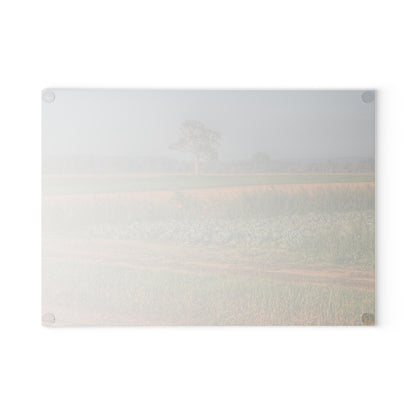 U R There Photography Cabbage and Pumpkin Patch Rustic Farmhouse Tempered-Glass Cutting Board