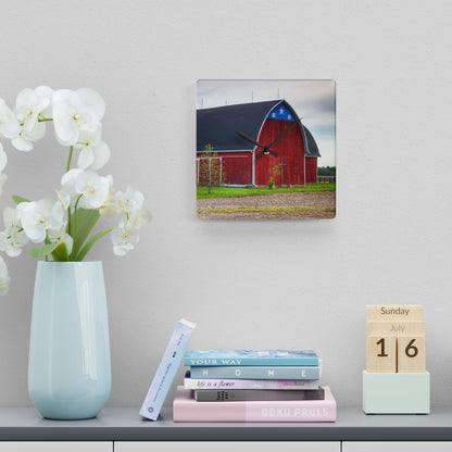 U R There Photography M-24 Star Barn Rustic Farmhouse Acrylic Analog Wall Clock
