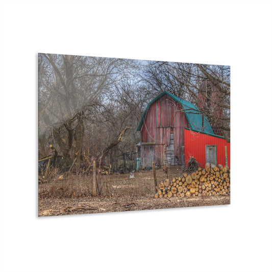 U R There Photography Bray Road Hidden Barnyard Red II Rustic Farmhouse Acrylic Wall Print