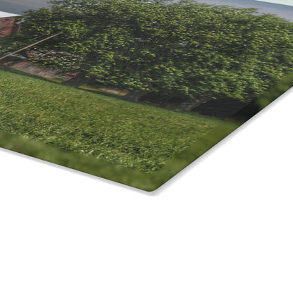 U R There Photography Castle Road Cow Barn III Rustic Farmhouse Tempered-Glass Cutting Board
