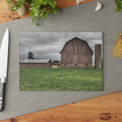 U R There Photography Van Geisen Road Grey Rustic Farmhouse Tempered-Glass Cutting Board