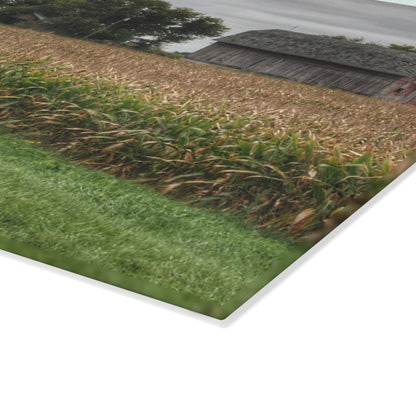 U R There Photography East Caro Road Reds Rustic Farmhouse Tempered-Glass Cutting Board