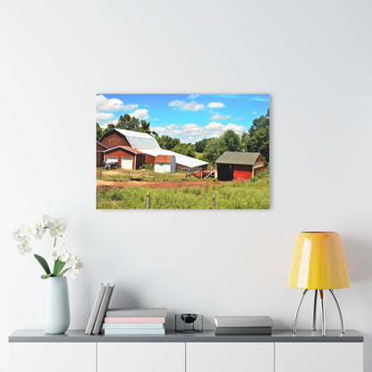 U R There Photography McKeen Lake Road Reds II Rustic Farmhouse Acrylic Wall Print