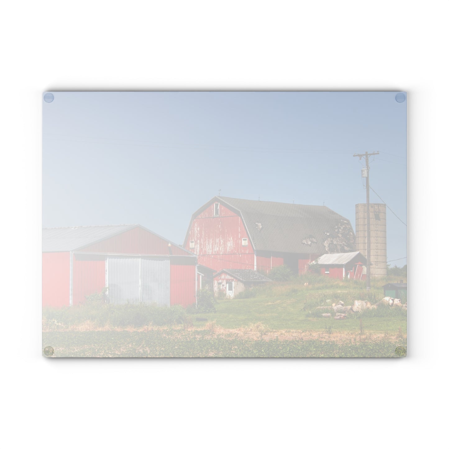 U R There Photography Greenwood Road Red I Rustic Farmhouse Tempered-Glass Cutting Board
