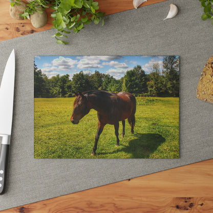 U R There Photography Brown Beauty II Rustic Farmhouse Tempered-Glass Cutting Board