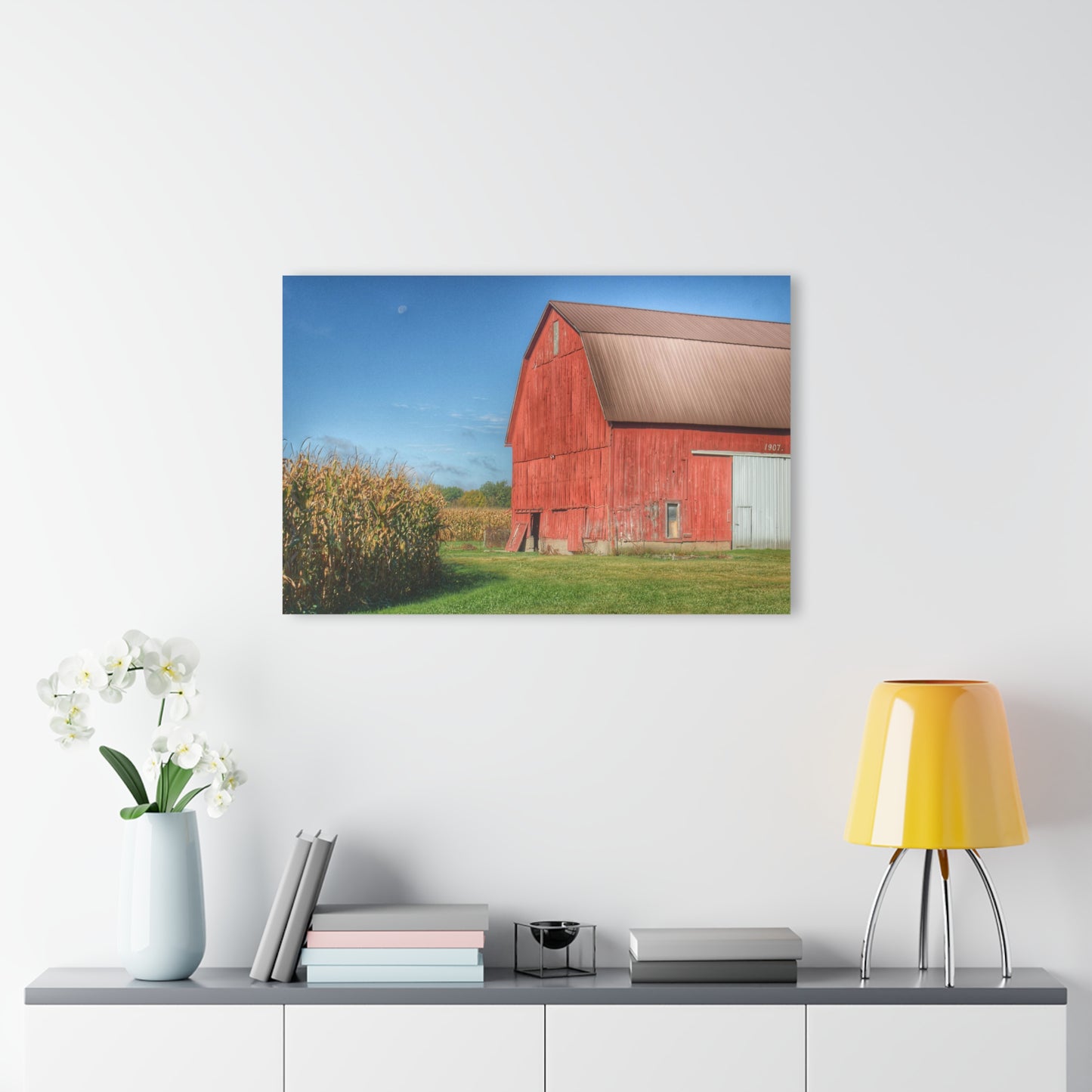 U R There Photography Fargo Road Red I Rustic Farmhouse Acrylic Wall Print