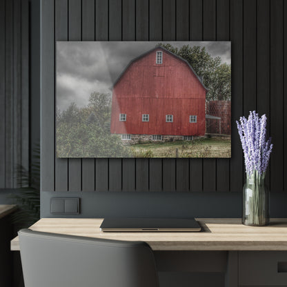 U R There Photography Vassar Road Red II Rustic Farmhouse Acrylic Wall Print