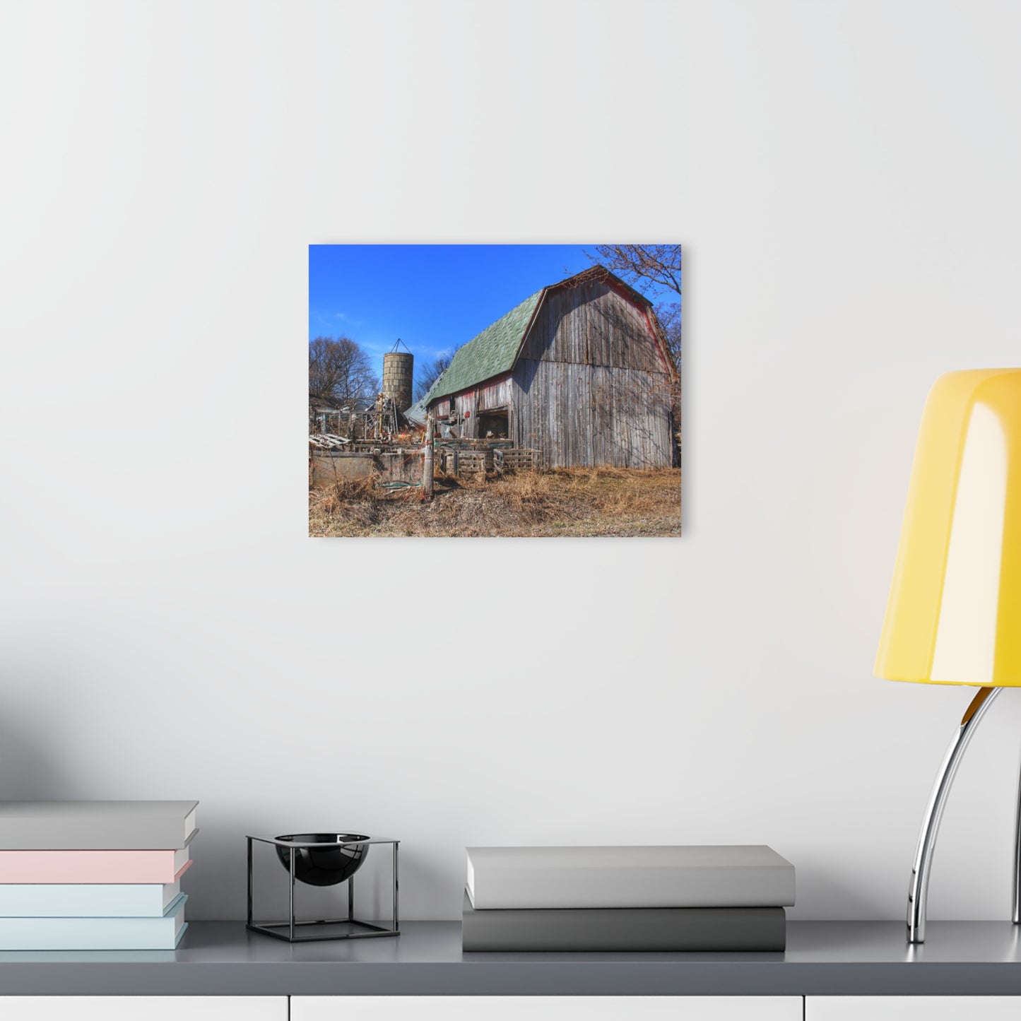 U R There Photography Romeo Plank Road Forgotten Greys Rustic Farmhouse Acrylic Wall Print