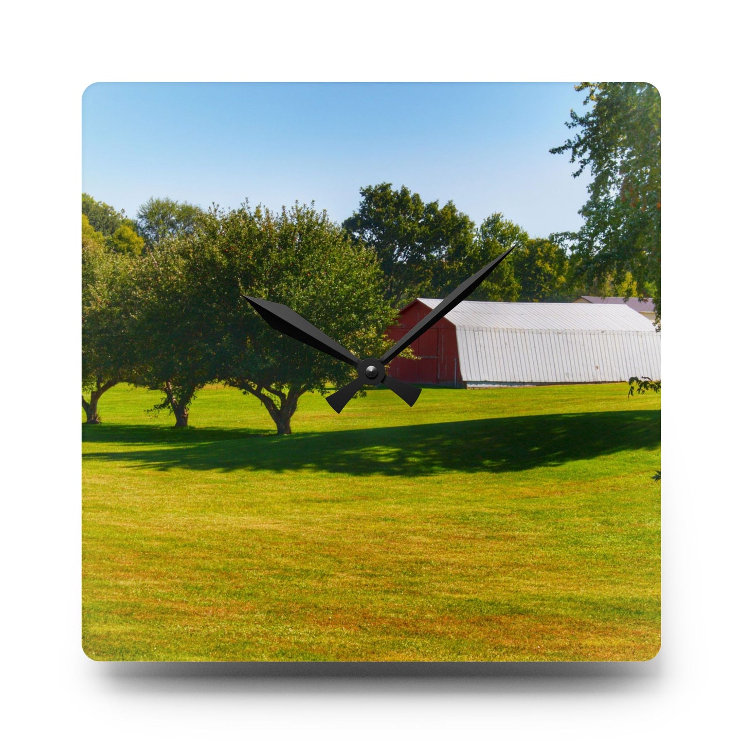 U R There Photography Lake Pleasant Road Hidden Quonset Rustic Farmhouse Acrylic Analog Wall Clock