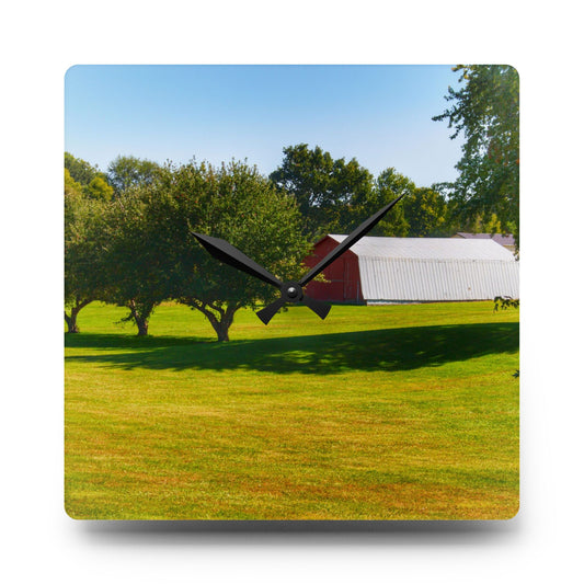 Lake Pleasant Road Hidden Quonset Rustic Farmhouse Acrylic Analog Wall Clock 10.75'' × 10.75'' (Square)