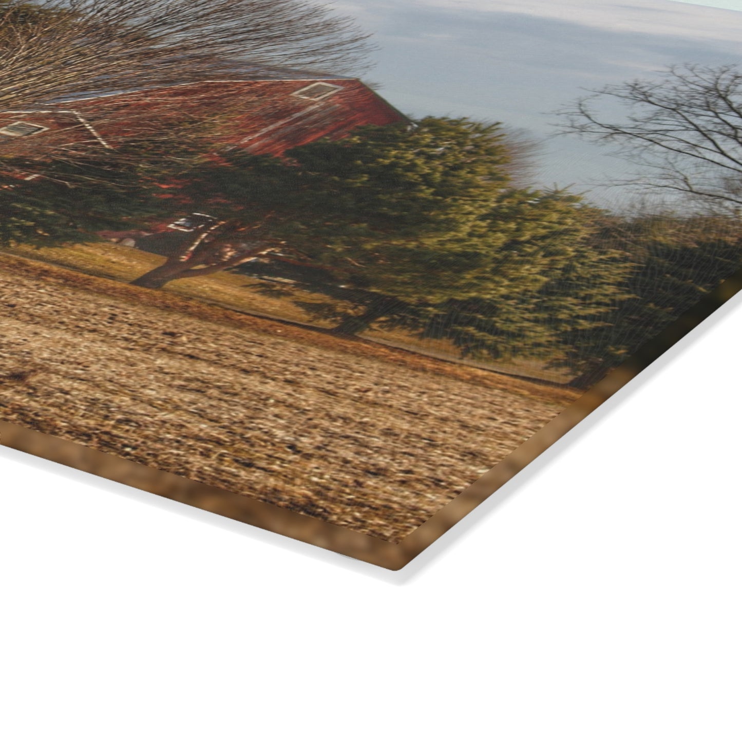 U R There Photography Irish Road Hidden Red Rustic Farmhouse Tempered-Glass Cutting Board