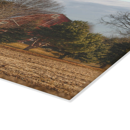U R There Photography Irish Road Hidden Red Rustic Farmhouse Tempered-Glass Cutting Board