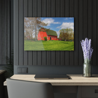 U R There Photography Barber Road Red Rustic Farmhouse Acrylic Wall Print
