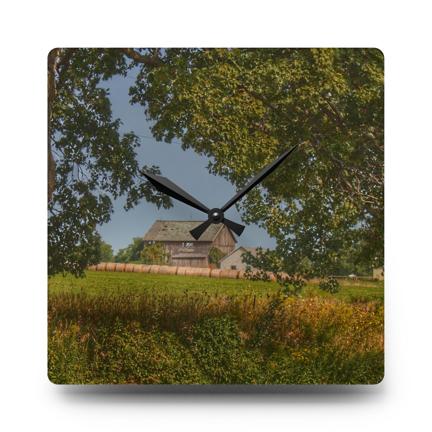 Rustic Farmhouse Wall Clock featuring Treasure Road Hay Barn