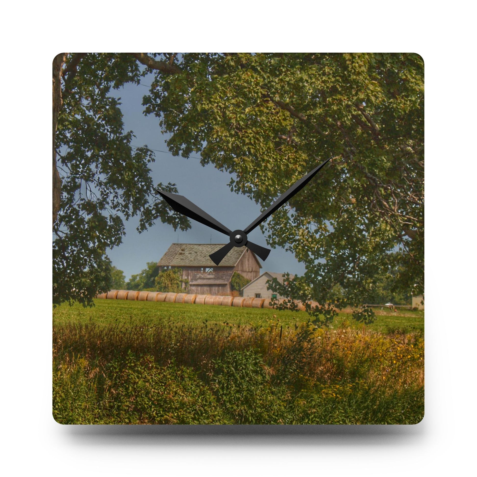 Rustic Farmhouse Wall Clock featuring Treasure Road Hay Barn