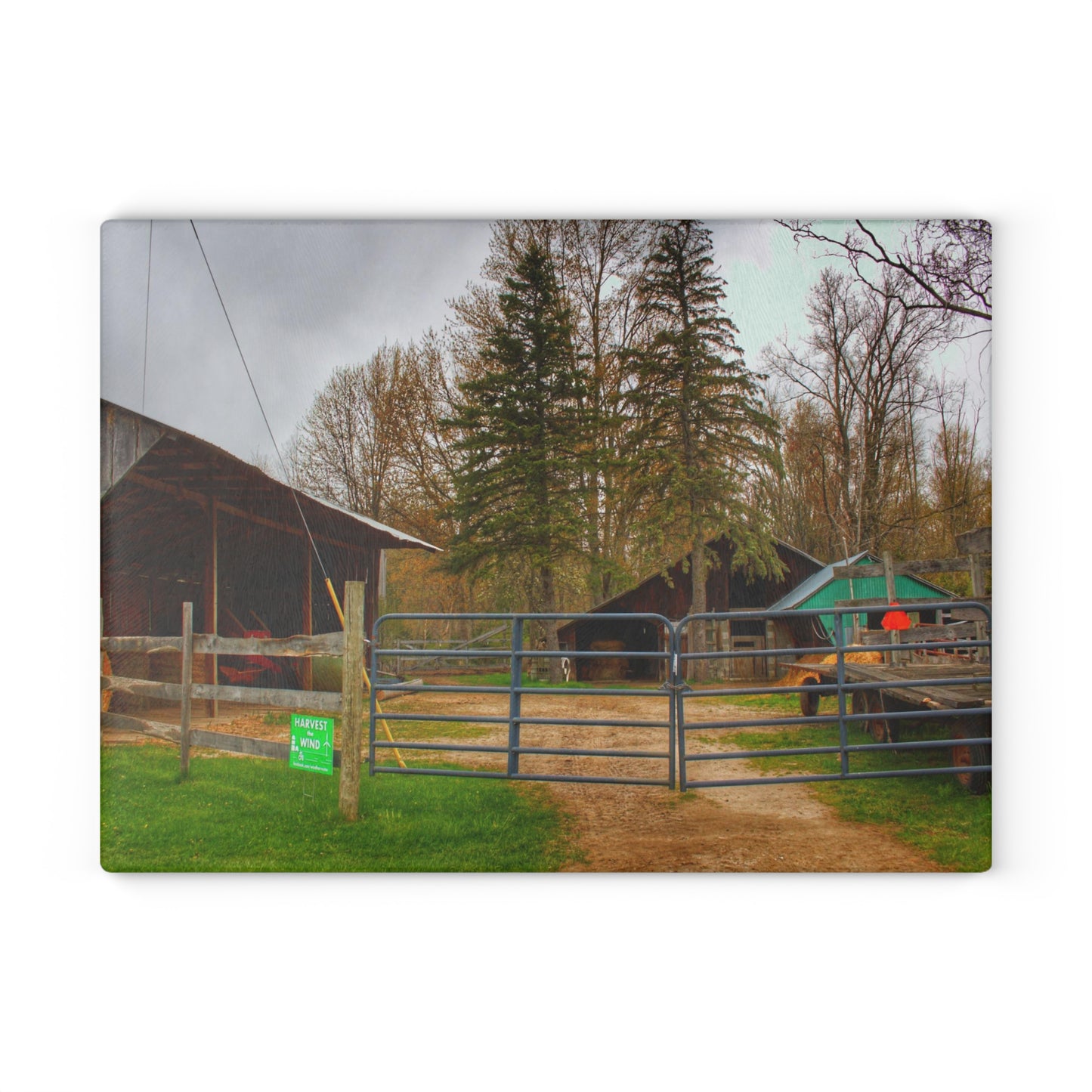 U R There Photography Castle Roadside Greys Rustic Farmhouse Tempered-Glass Cutting Board