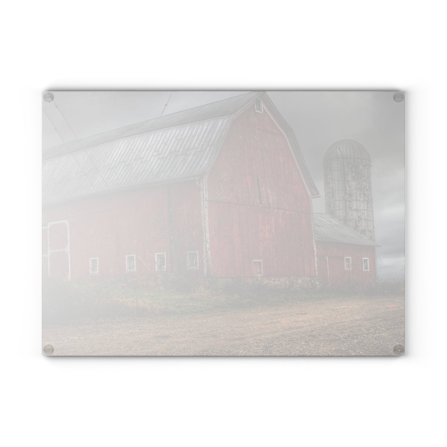 U R There Photography Stanley Road Reds Rustic Farmhouse Tempered-Glass Cutting Board
