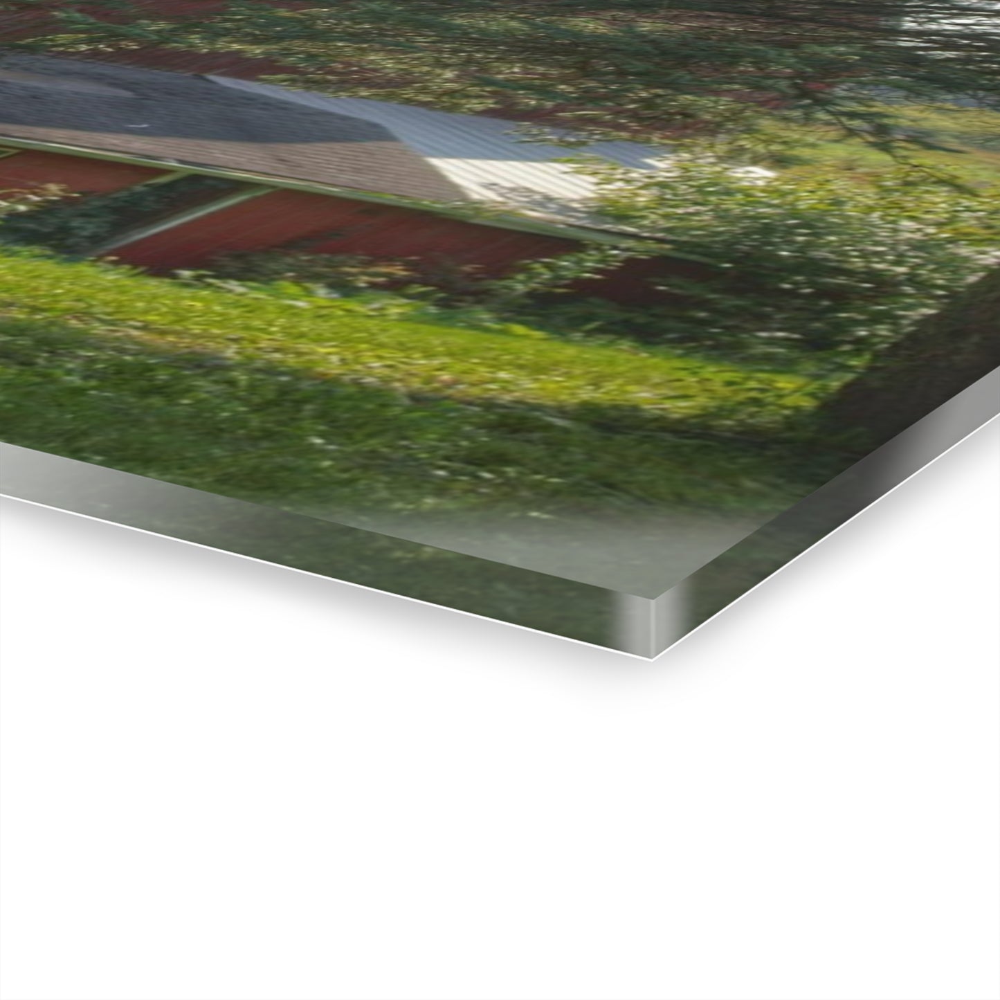 U R There Photography Grey Road Red Rustic Farmhouse Acrylic Wall Print