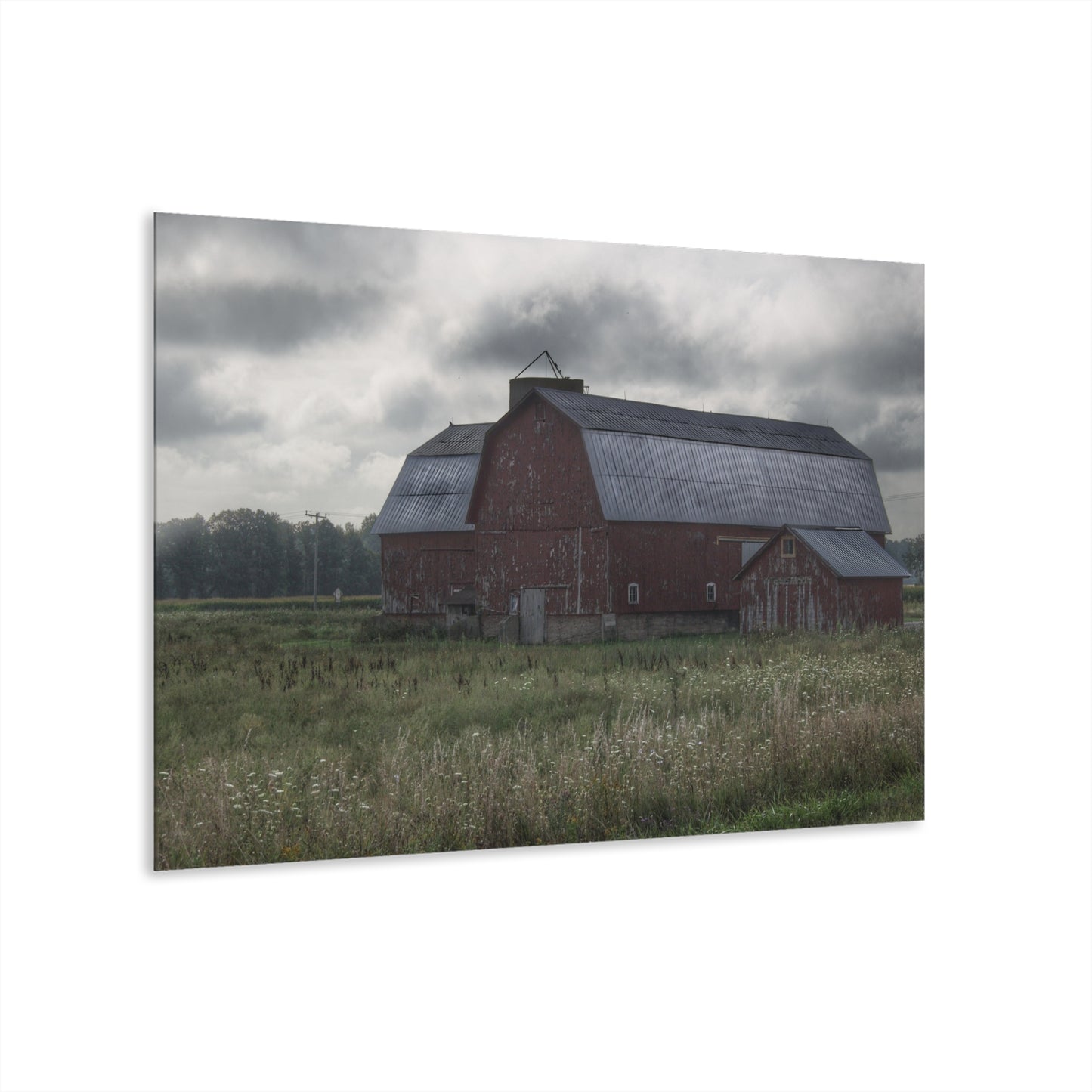 U R There Photography Glover Road Reds Rustic Farmhouse Acrylic Wall Print