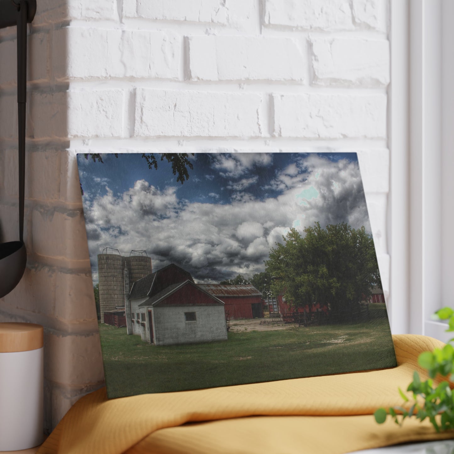 U R There Photography Five Lakes Farm I Rustic Farmhouse Tempered-Glass Cutting Board