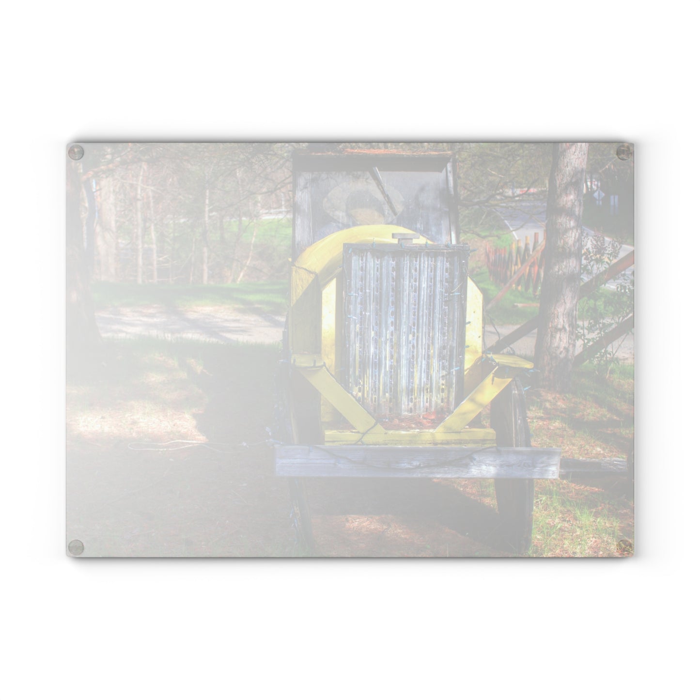 U R There Photography Hickory Place Yard Art II Rustic Farmhouse Tempered-Glass Cutting Board