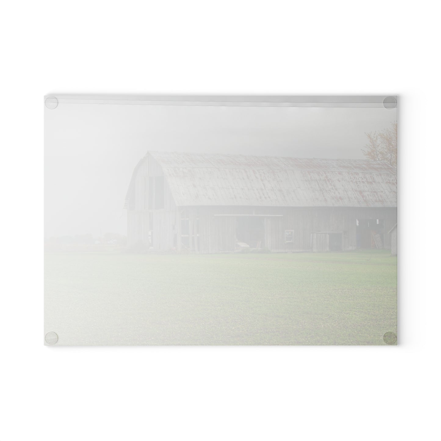 U R There Photography Bradford Road Grey Rustic Farmhouse Tempered-Glass Cutting Board