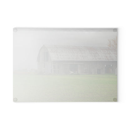 U R There Photography Bradford Road Grey Rustic Farmhouse Tempered-Glass Cutting Board
