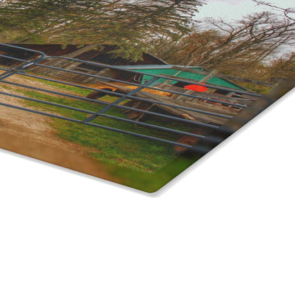 U R There Photography Castle Roadside Greys Rustic Farmhouse Tempered-Glass Cutting Board