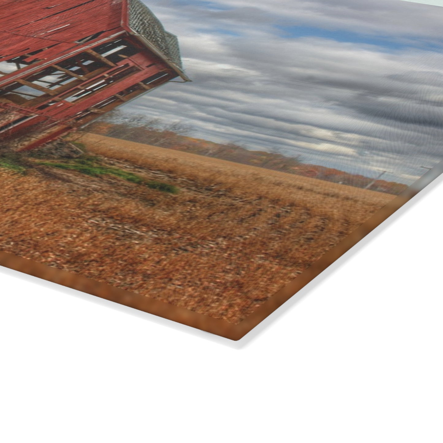U R There Photography Laur Road Forgotten Red I Rustic Farmhouse Tempered-Glass Cutting Board