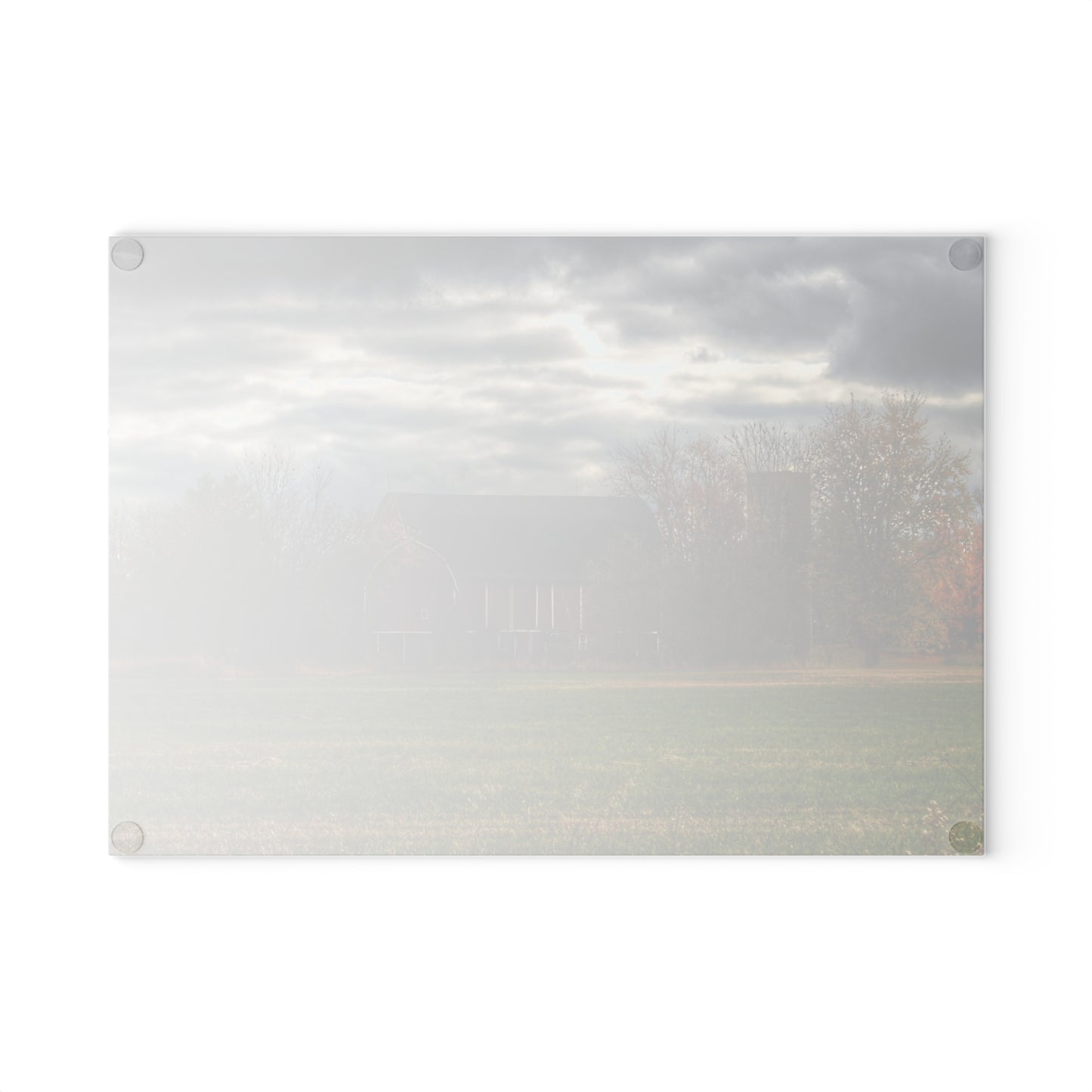 U R There Photography Booth Road Hidden Red I Rustic Farmhouse Tempered-Glass Cutting Board