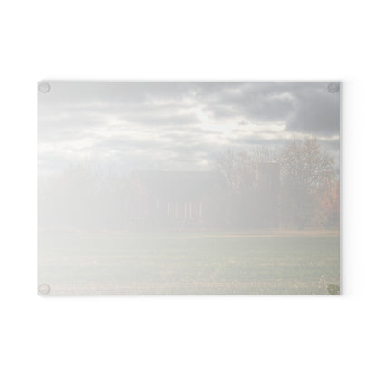U R There Photography Booth Road Hidden Red I Rustic Farmhouse Tempered-Glass Cutting Board