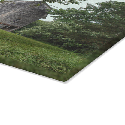 U R There Photography Snell Grey Rustic Farmhouse Tempered-Glass Cutting Board