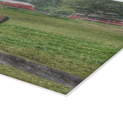 U R There Photography Painted Pony in Pasture Rustic Farmhouse Tempered-Glass Cutting Board