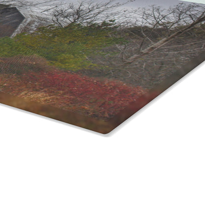 U R There Photography Freiberger Road Hidden Grey Rustic Farmhouse Tempered-Glass Cutting Board