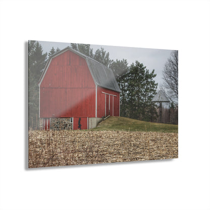 U R There Photography Fostoria Road Standing Man Red Rustic Farmhouse Acrylic Wall Print