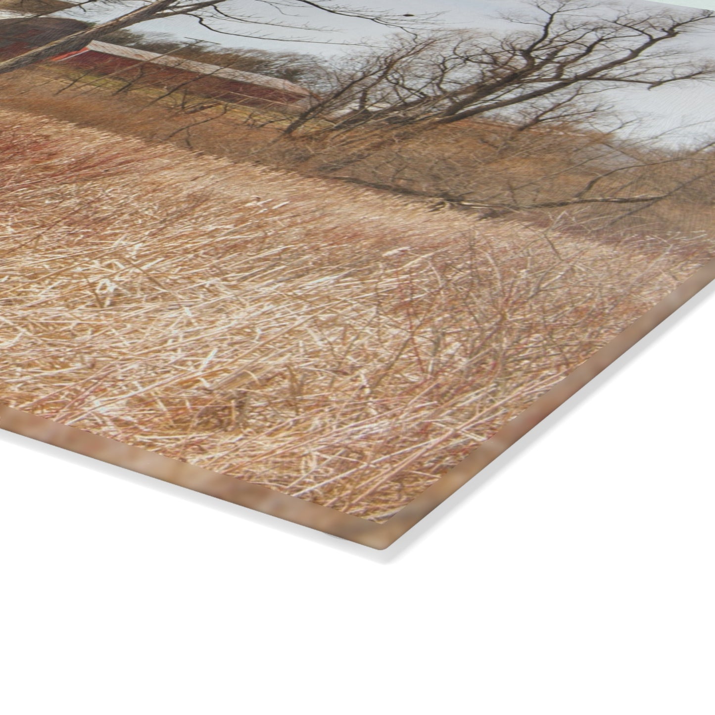U R There Photography Hough Road Hidden Reds Rustic Farmhouse Tempered-Glass Cutting Board