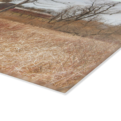 U R There Photography Hough Road Hidden Reds Rustic Farmhouse Tempered-Glass Cutting Board