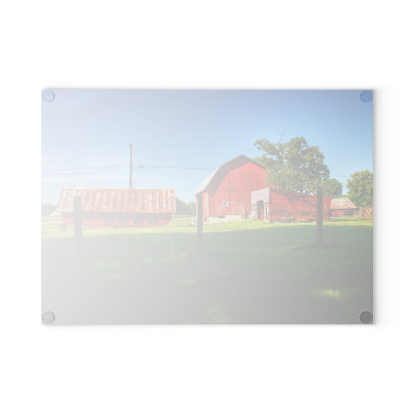 U R There Photography Frances Road Reds II Rustic Farmhouse Tempered-Glass Cutting Board