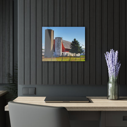 U R There Photography Hunters Creek Red Cow Barn I Rustic Farmhouse Acrylic Wall Print