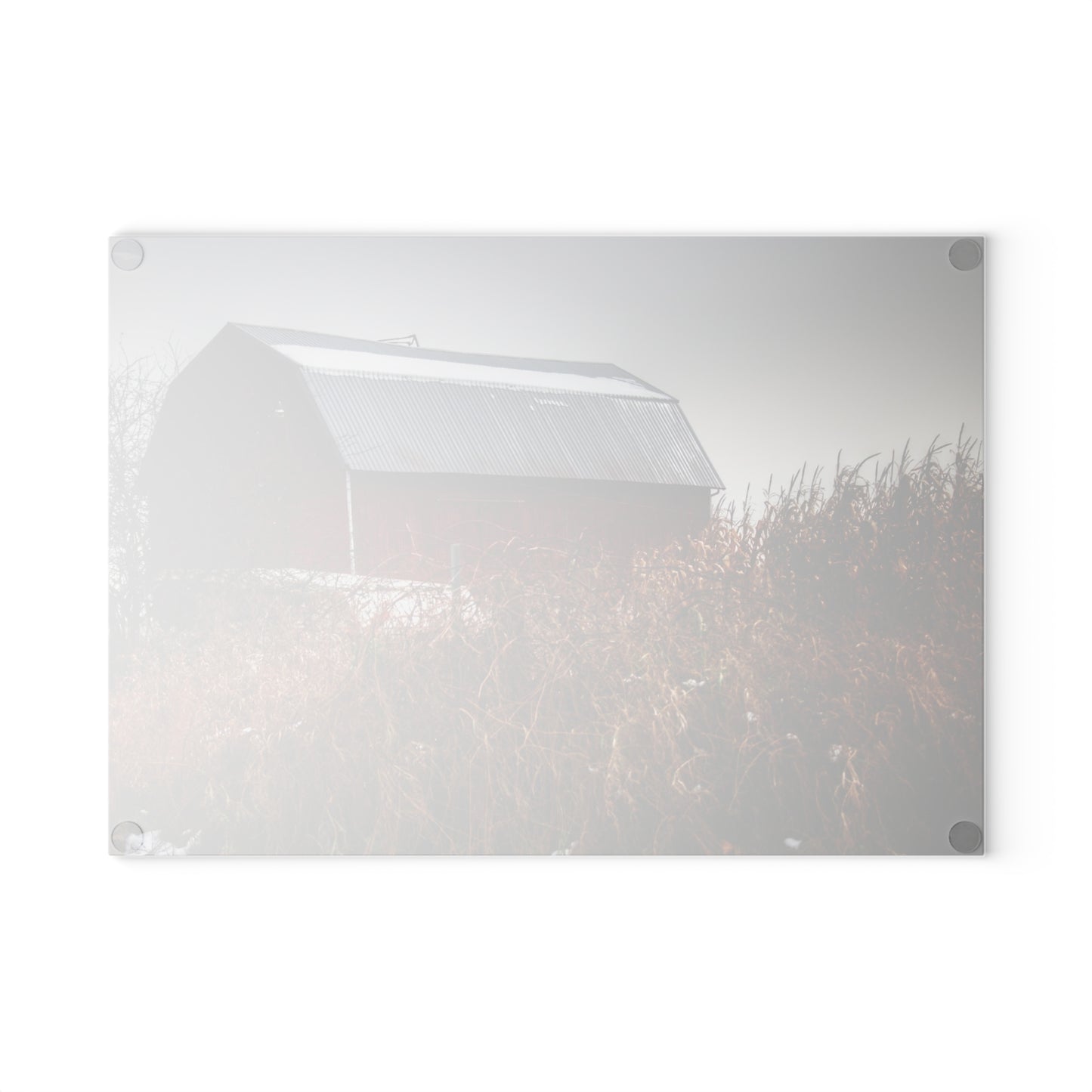U R There Photography Noble Road Red Rustic Farmhouse Tempered-Glass Cutting Board