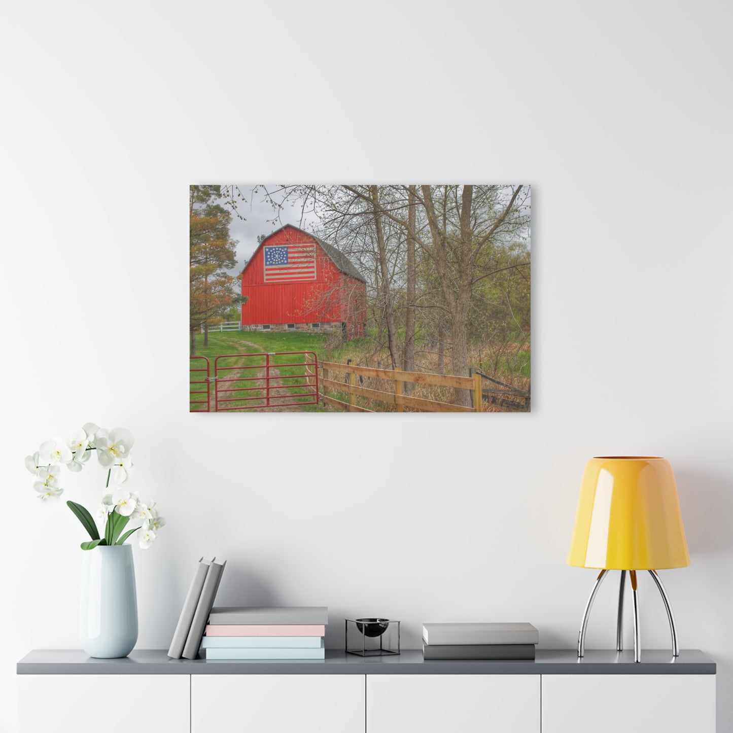 U R There Photography Patriot Red Rustic Farmhouse Acrylic Wall Print