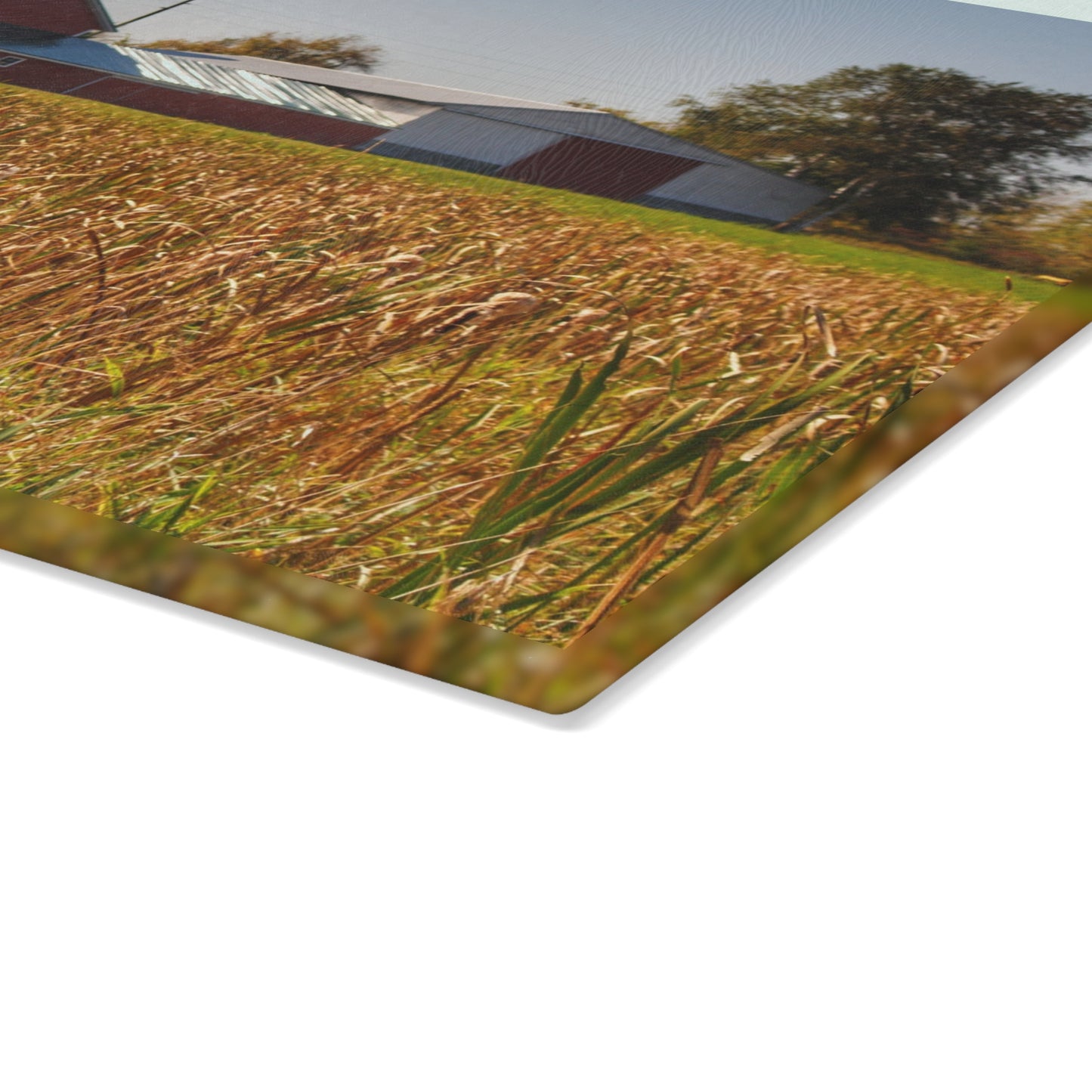 U R There Photography Oak Road Farm Rustic Farmhouse Tempered-Glass Cutting Board