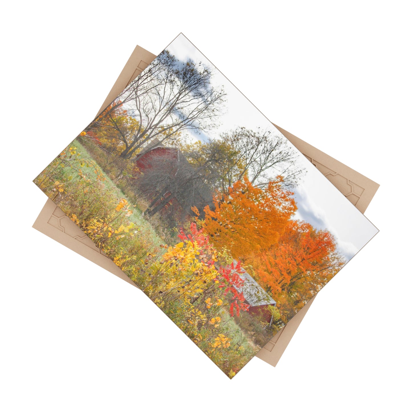 U R There Photography Bowers Hidden Red Rustic Farmhouse Decorative Ceramic Tile