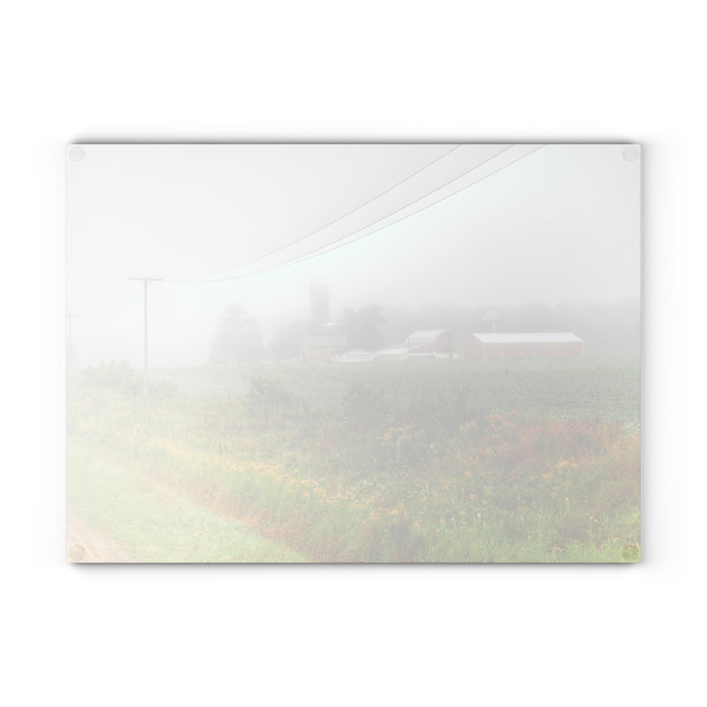 U R There Photography Beyond the Fog Rustic Farmhouse Tempered-Glass Cutting Board