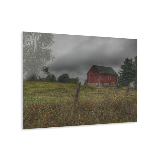 U R There Photography Stone Red Rustic Farmhouse Acrylic Wall Print
