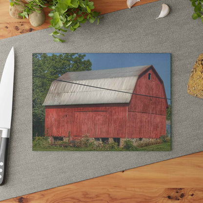 U R There Photography Belsay Road Red Rustic Farmhouse Tempered-Glass Cutting Board