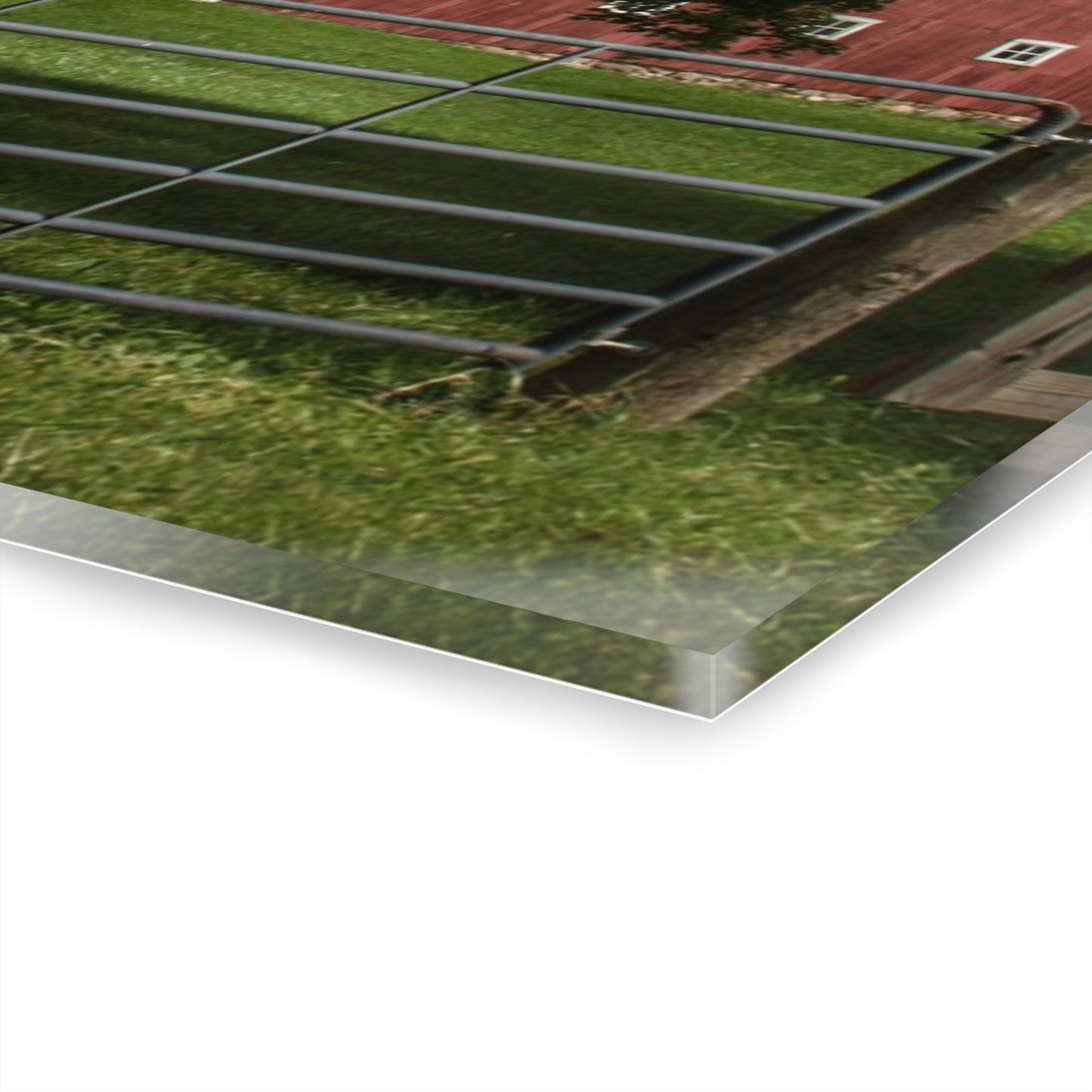 U R There Photography Hough Road Reds and Silo I Rustic Farmhouse Acrylic Wall Print