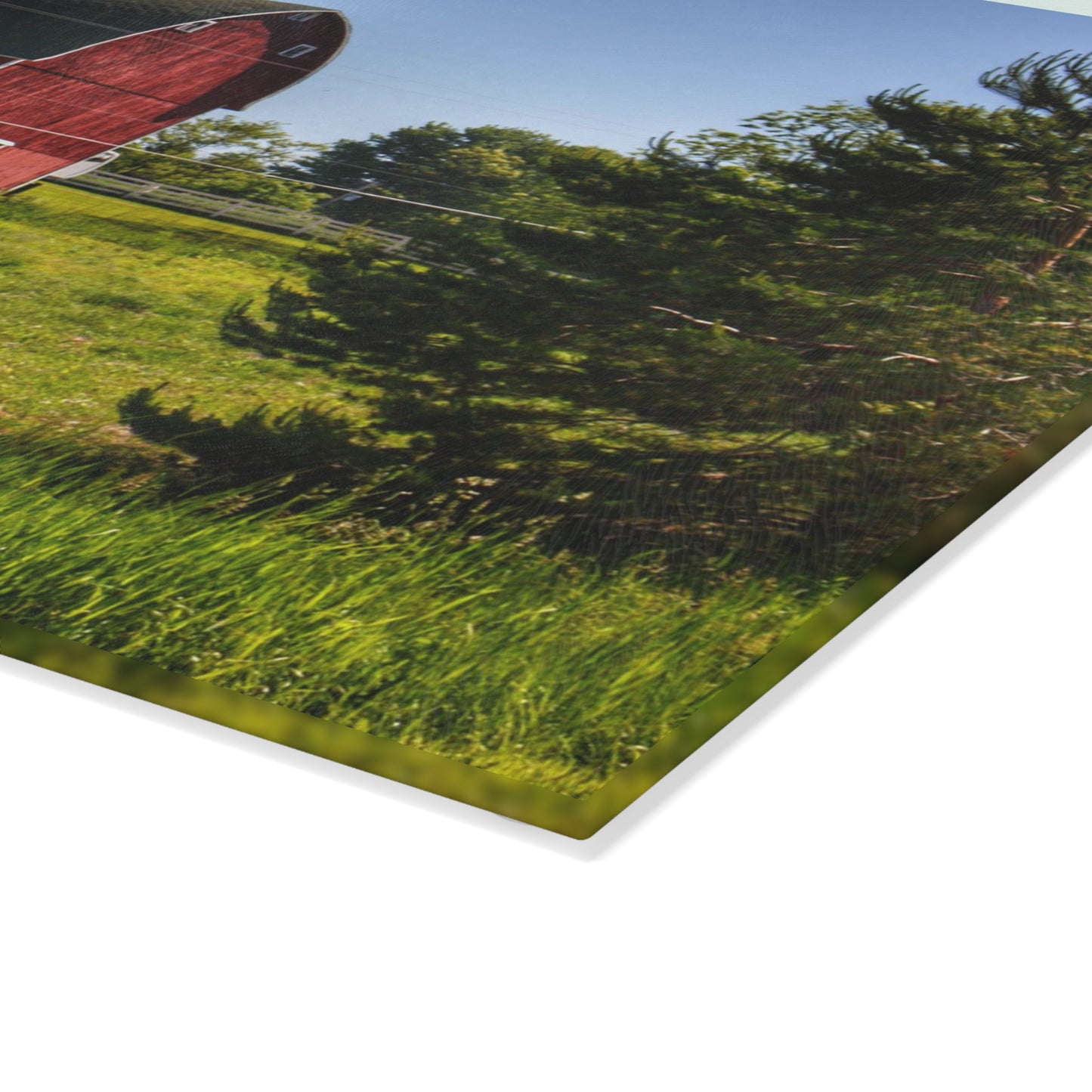 U R There Photography Hegel Road Red Rustic Farmhouse Tempered-Glass Cutting Board